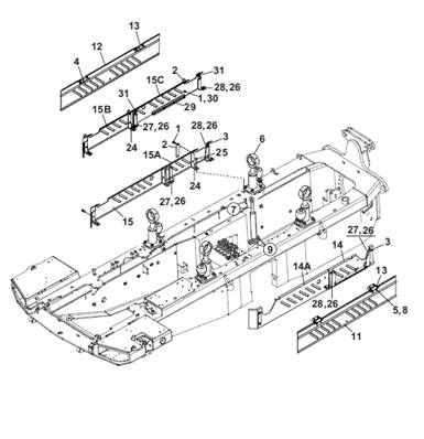Cab lower guards, assembly 9991368