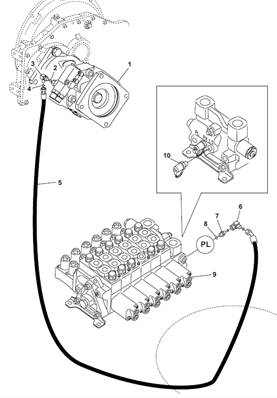 Crane hydraulic pump, control valve 9991475