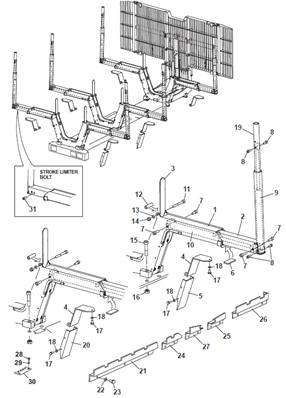 Hydraulic cradles, assembly 9991569