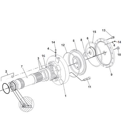 Service brake, assembly 9991691