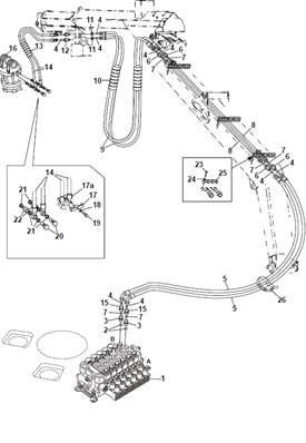 Rotator, hydraulic lines 9991773