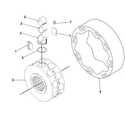 Rear advancement motor, piston 9992046