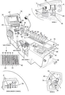 Cab side console, assembly 9992194S2