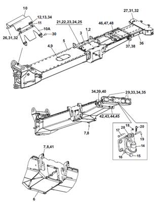 Rear frame, assembly 9992436S2