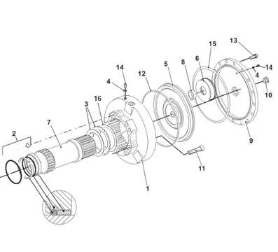 Service brake, assembly 9992708