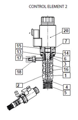 Harvesting head hydraulic pump, control valve 9992754