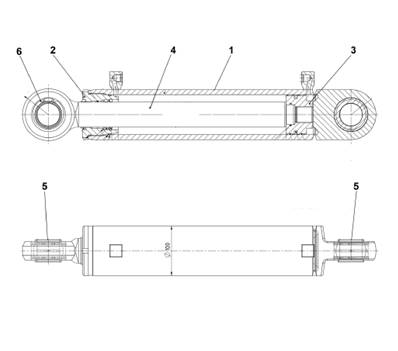 Oscillation blocking hydraulic cylinder, assembly 99929242GR