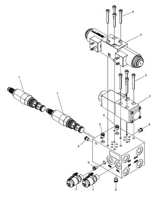 Hydraulic manifold, accumulation kit with rotator control LM017464