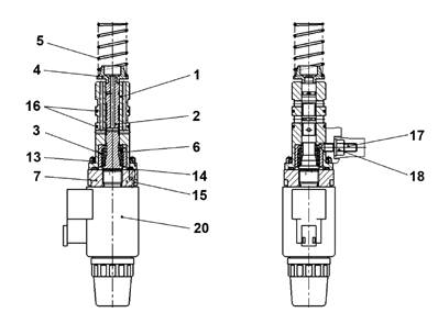 Harvesting head hydraulic pump, control valve 02127384