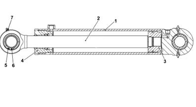 Hydraulic steering cylinder, assembly 7029854GR