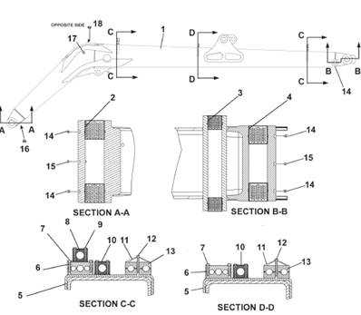Crane foot 300, assembly 9900523