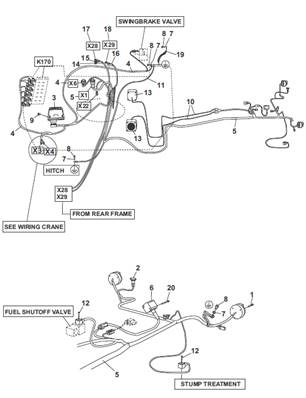 Front frame harness, mounting 9901446