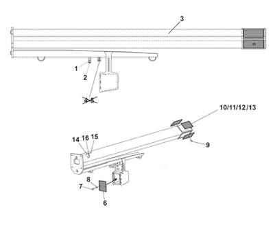Crane telescope 220/250/260/300 11m, assembly 9991046