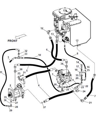 Transmission, hydraulic lines 9991168S2