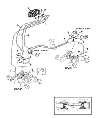 Bogie, hydraulic lines 9991305