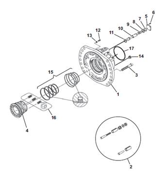 Rear feed motor, housing 9991458