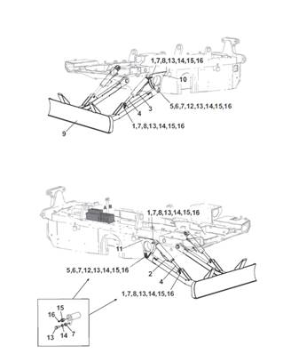 Earthmoving blade, mounting 9991643