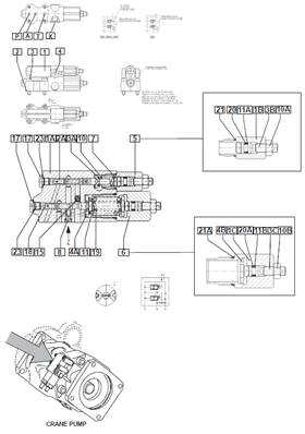 Crane hydraulic pump, control valve 9992761