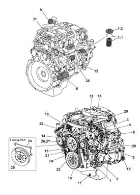 Diesel engine, assembly 99929464