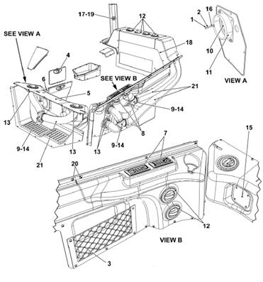 Cab interior panels, assembly 9992987