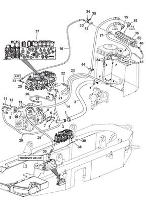 Crane pump, hydraulic lines 9902858S2