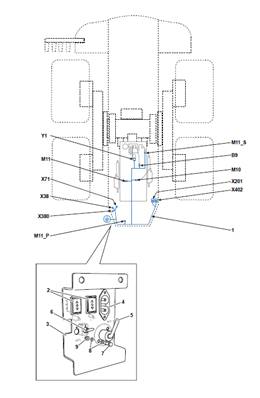 Hydraulic reservoir harness, assembly 9991216