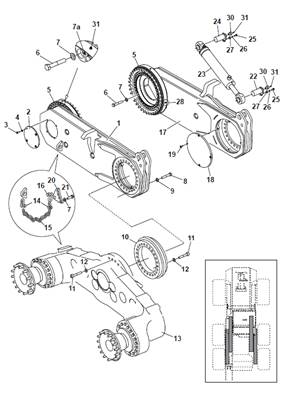 Front tilting bogie, assembly 9991829