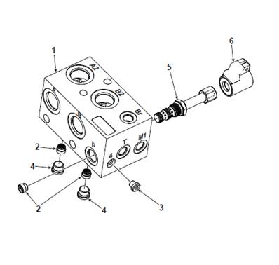 Swing brake, hydraulic valve 9992746