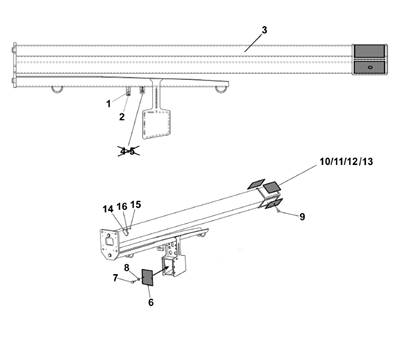 Crane telescope 220/250/260/300 10m, assembly 9992791