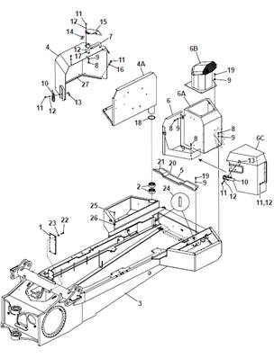 Rear frame, assembly 9992897