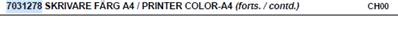 A4 color printer, assembly 99929116