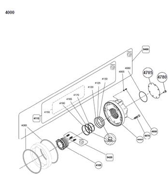 Turntable rotation motor with brakes, casing 99929381
