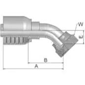 Crimp fitting Parker ORFS 1 7/16 - 45° - Series 70 1J770-16-16-SM