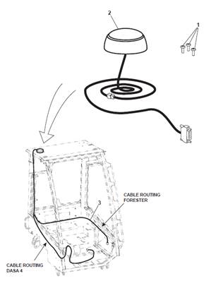 GPS antenna, mounting 7021036