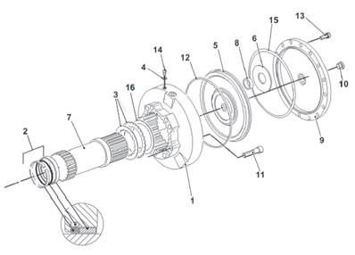 Rear drive motor, brakes 7031015