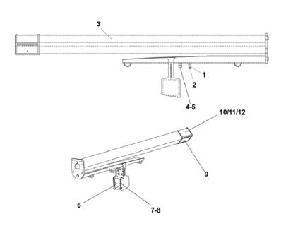 Crane telescope 220/250/260/300 10m, assembly 9900527
