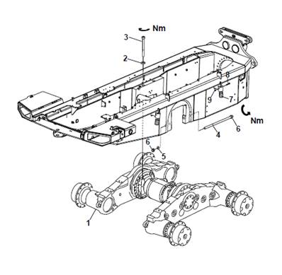 Rear bogie, assembly 9991153
