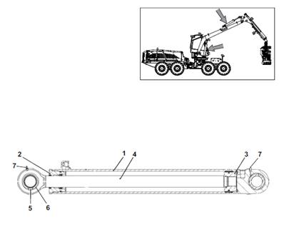 Lift cylinder and dipperstick, assembly 9991246
