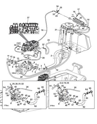 Crane pump, hydraulic lines 9991314S2