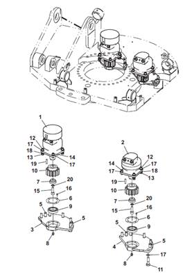 Turret rotation motor, assembly 9991481