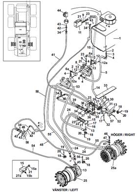 Rear drive motor, hydraulic lines 9992216