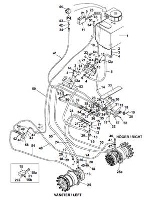Rear drive motor, hydraulic lines 9992336S2