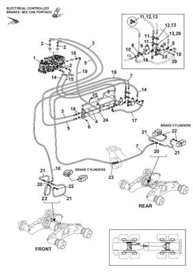 Service brakes, hydraulic lines 9992446