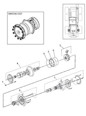 Rear feed motor, assembly 9992707