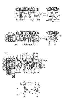 Main hydraulic distributor, assembly 99929236