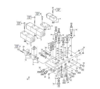 Hydraulic system, left manifold LM015248
