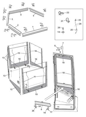 Window sun visors, assembly 7014005