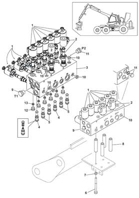 Pendulum arm hydraulic block, assembly 9902550