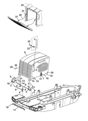 Hood guard, mounting 9902892