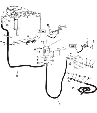 Hydraulic tank, filling pump 9991483